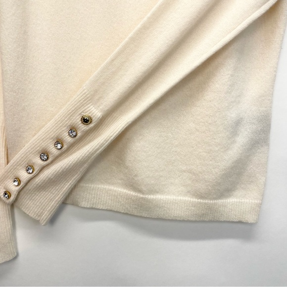 Ralph Lauren Black Label Cashmere Sweater Rhinestone Button Size Medium - Picture 6 of 13